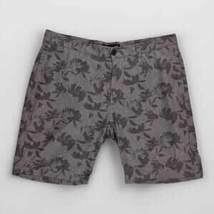 Travis Matthew Shorts Mens Floral Pattern Size 36 Gray Performance Stretch Golf